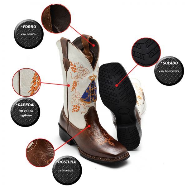 BOTA COUNTRY FEMININA N.SENHORA COURO LEGITIMO